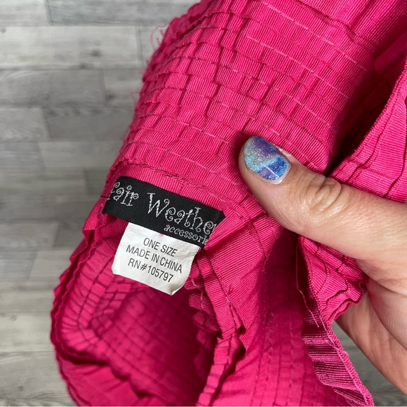 FAIR WEATHER ACCESSORIES Pink Layered Ribbon Hat One Size - Picture 3 of 5